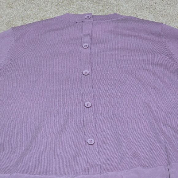 Universal Standard Dalia Mixed Media Merino Wool Cupro Top Women Elderberry 4XS - Picture 5 of 14